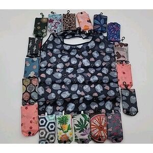 3Pcs Pack Reusable Grocery Shopping Tote Bag Bags Eco Friendly 15x15 w/Clip